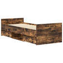 vidaXL füstös tölgy színű ágykeret fej- és lábtámlával 90 x 190 cm