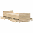 vidaXL sonoma tölgy színű ágykeret fej- és lábtámlával 75 x 190 cm