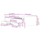 vidaXL sonoma tölgy színű ágykeret fej- és lábtámlával 75 x 190 cm