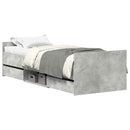 vidaXL betonszürke ágykeret fej- és lábtámlával 75 x 190 cm