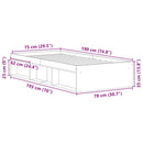 vidaXL betonszürke kisméretű egyszemélyes ágykeret 75 x 190 cm