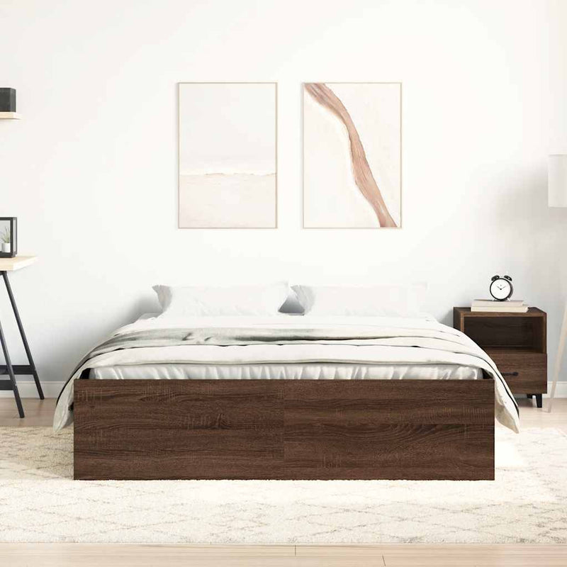 vidaXL barna tölgy színű king size ágykeret 150 x 200 cm