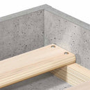 vidaXL betonszürke franciaágykeret 135 x 190 cm