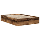 vidaXL füstös tölgy színű franciaágykeret 135 x 190 cm