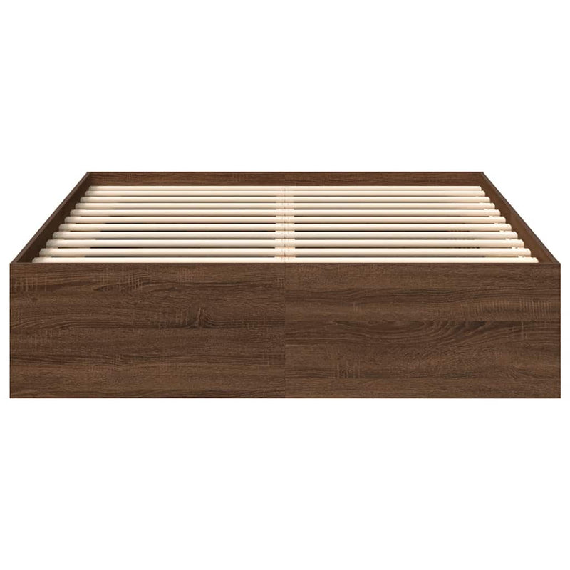 vidaXL barna tölgy színű franciaágykeret 135 x 190 cm