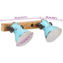 vidaXL kopott kék fali lámpa 25 W 45x25 cm E27