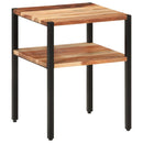 vidaXL tömör akácfa és vas kisasztal 35 x 35 x 45 cm