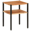 vidaXL tömör akácfa és vas kisasztal 35 x 35 x 45 cm