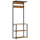 vidaXL tömör durva mangófa fogas cipőtárolóval 68 x 30 x 182 cm