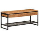 vidaXL tömör akácfa és vas cipőpad 110 x 35 x 45 cm