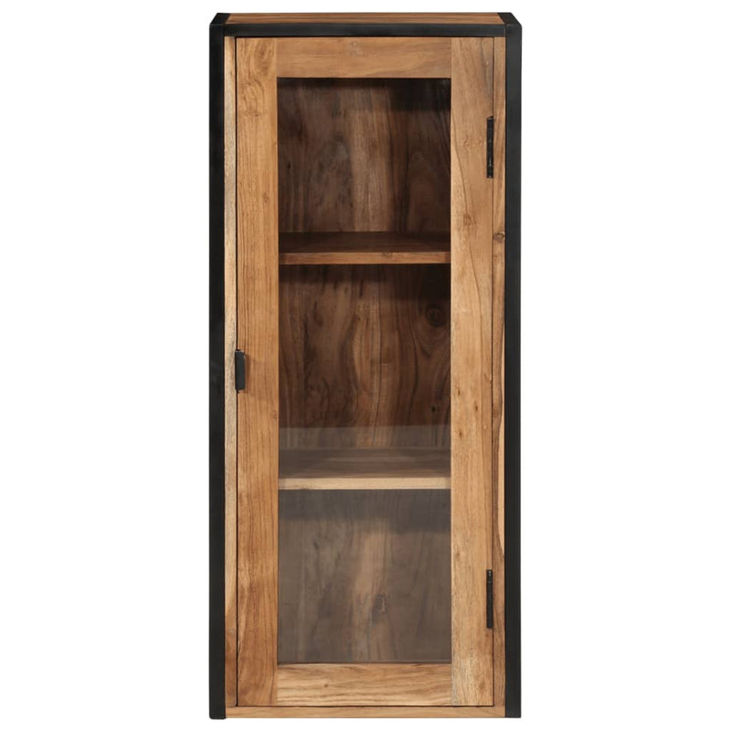 vidaXL tömör akácfa és vas fürdőszobai fali szekrény 40 x 30 x 90 cm