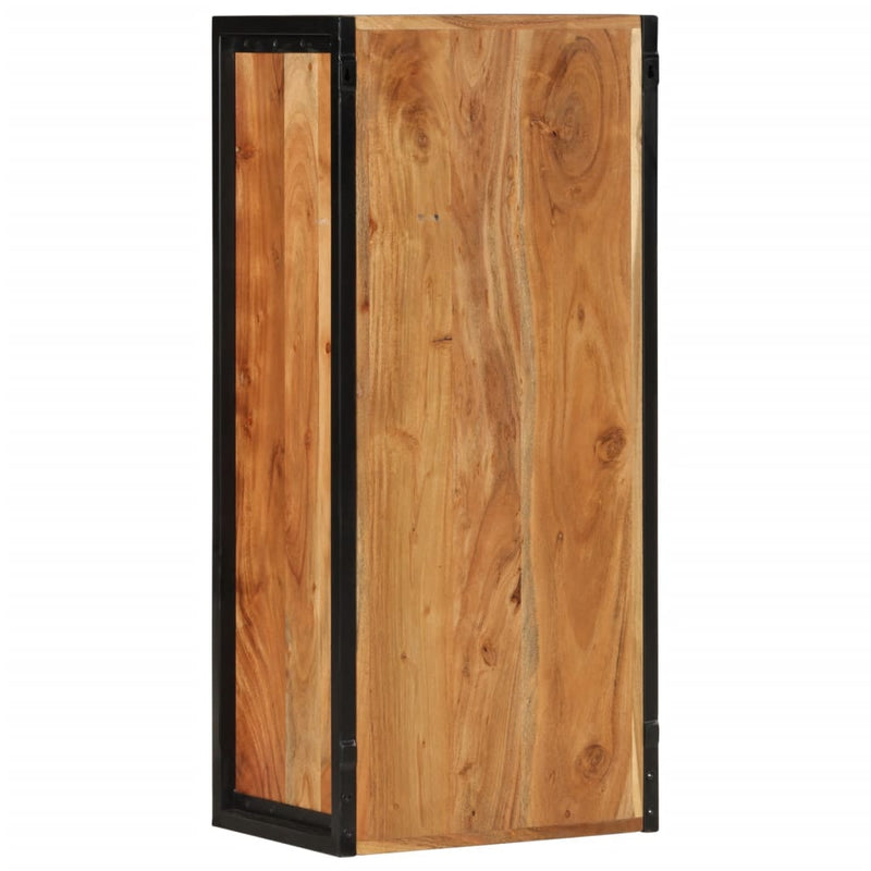 vidaXL tömör akácfa és vas fürdőszobai fali szekrény 40 x 30 x 90 cm