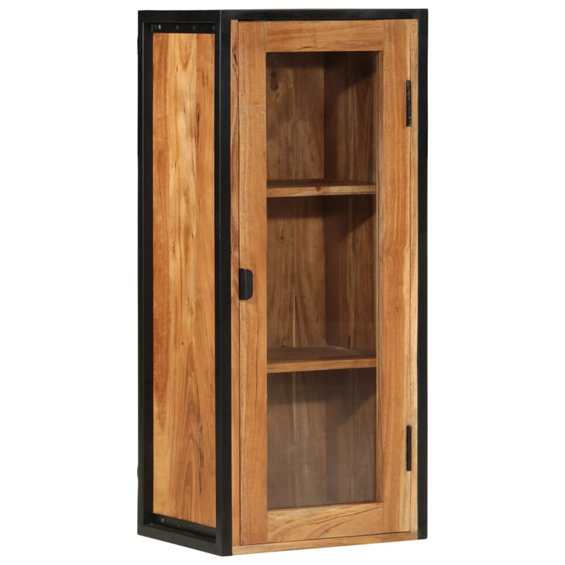 vidaXL tömör akácfa és vas fürdőszobai fali szekrény 40 x 30 x 90 cm