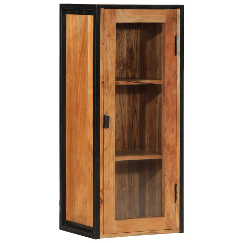 vidaXL tömör akácfa és vas fürdőszobai fali szekrény 40 x 30 x 90 cm
