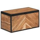 vidaXL tömör akácfa és vas tárolóláda 60 x 30 x 30 cm