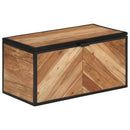 vidaXL tömör akácfa és vas tárolóláda 60 x 30 x 30 cm