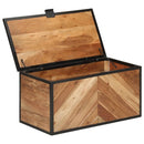 vidaXL tömör akácfa és vas tárolóláda 60 x 30 x 30 cm