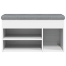 vidaXL fehér szerelt fa cipőtároló pad 82 x 32 x 45,5 cm