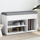 vidaXL fehér cipőpad 82 x 32 x 45,5 cm rétegelt fából