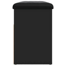 vidaXL fekete szerelt fa cipőtároló pad 82 x 32 x 45,5 cm