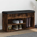 vidaXL füstös tölgy színű szerelt fa cipőtároló pad 82 x 32 x 45,5 cm