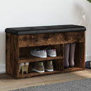 vidaXL füstös tölgy színű szerelt fa cipőtároló pad 82 x 32 x 45,5 cm