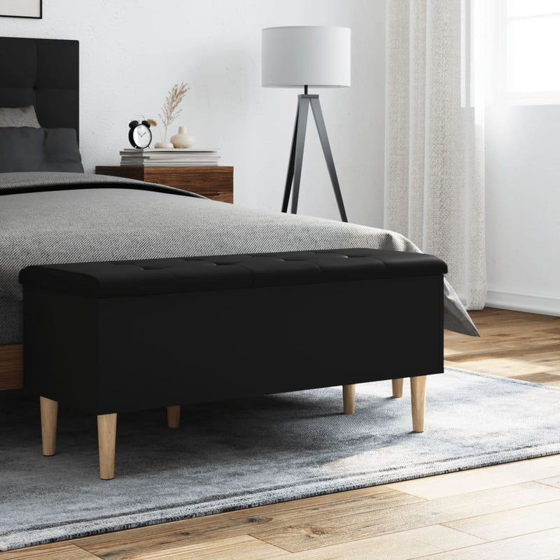 vidaXL fekete szerelt fa tárolópad 102x42x46 cm