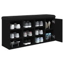 vidaXL fekete szerelt fa cipőtároló pad 102 x 32 x 50 cm