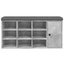 vidaXL betonszürke szerelt fa cipőtároló pad 102 x 32 x 50 cm