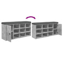 vidaXL betonszürke szerelt fa cipőtároló pad 102 x 32 x 50 cm