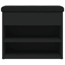 vidaXL fekete szerelt fa cipőtároló pad 62 x 32 x 50 cm