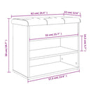 vidaXL fekete szerelt fa cipőtároló pad 62 x 32 x 50 cm