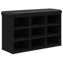 vidaXL fekete szerelt fa cipőtároló pad 82 x 32 x 50 cm