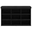 vidaXL fekete szerelt fa cipőtároló pad 82 x 32 x 50 cm