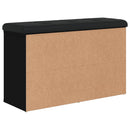 vidaXL fekete szerelt fa cipőtároló pad 82 x 32 x 50 cm