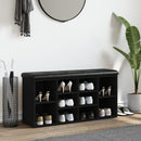vidaXL fekete szerelt fa cipőtároló pad 102 x 32 x 50 cm