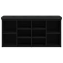 vidaXL fekete szerelt fa cipőtároló pad 102 x 32 x 50 cm