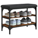 vidaXL füstös tölgy színű szerelt fa cipőtároló pad 62 x 32 x 47 cm