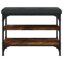 vidaXL füstös tölgy színű szerelt fa cipőtároló pad 62 x 32 x 47 cm