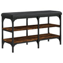 vidaXL füstös tölgy színű szerelt fa cipőtároló pad 82 x 32 x 47 cm