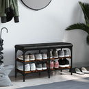 vidaXL füstös tölgy színű szerelt fa cipőtároló pad 82 x 32 x 47 cm