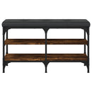 vidaXL füstös tölgy színű szerelt fa cipőtároló pad 82 x 32 x 47 cm