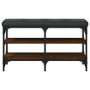 vidaXL barna tölgy színű szerelt fa cipőtároló pad 82 x 32 x 47 cm