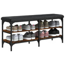 vidaXL füstös tölgy színű szerelt fa cipőtároló pad 102 x 32 x 47 cm