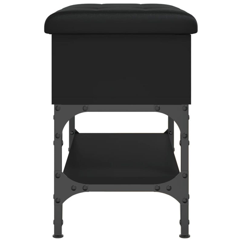 vidaXL fekete szerelt fa cipőtároló pad 62 x 32 x 45 cm
