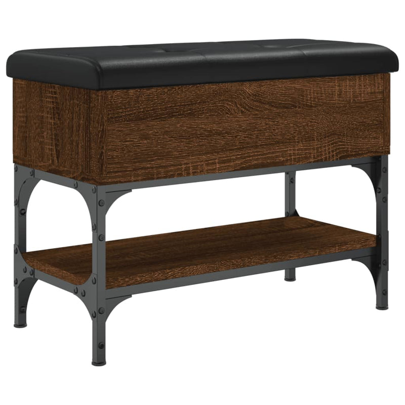 vidaXL barna tölgy színű szerelt fa cipőtároló pad 62 x 32 x 45 cm