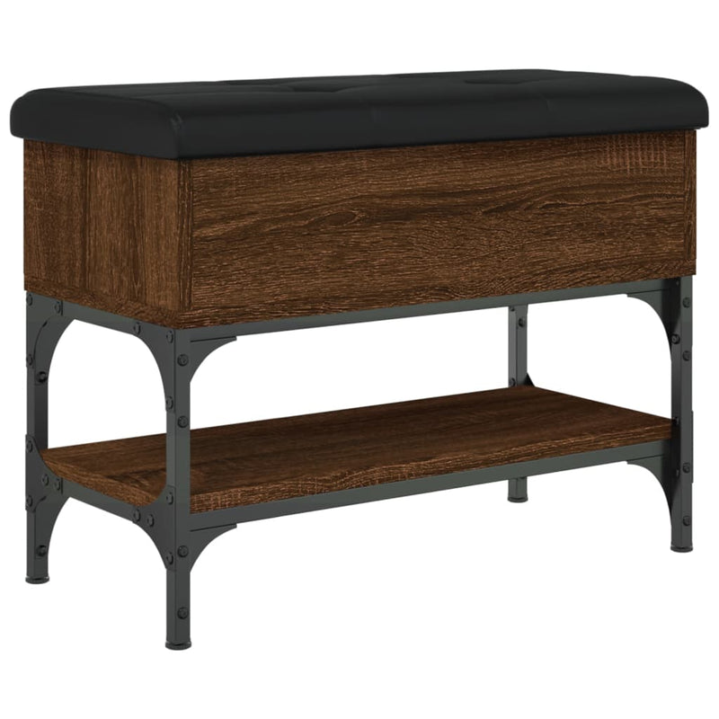 vidaXL barna tölgy színű szerelt fa cipőtároló pad 62 x 32 x 45 cm