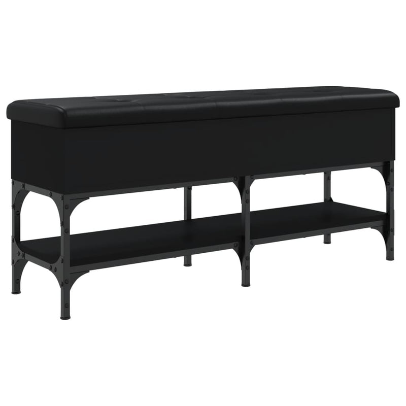 vidaXL fekete szerelt fa cipőtároló pad 102 x 32 x 45 cm