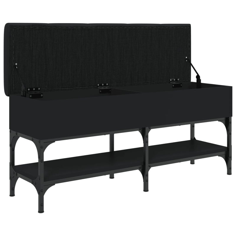 vidaXL fekete szerelt fa cipőtároló pad 102 x 32 x 45 cm