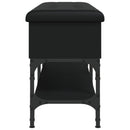 vidaXL fekete szerelt fa cipőtároló pad 102 x 32 x 45 cm